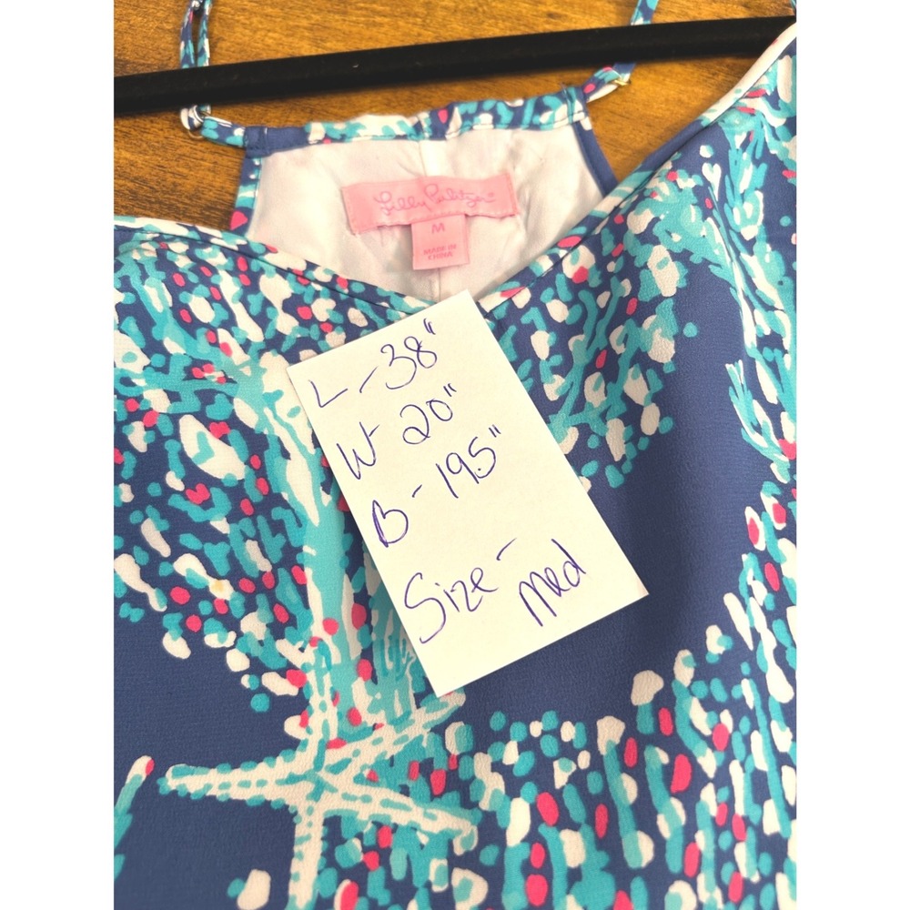 Lilly Pulitzer Good Reef Racerback Mini Dress Blue Resort Women's Medium - Picture 7 of 8